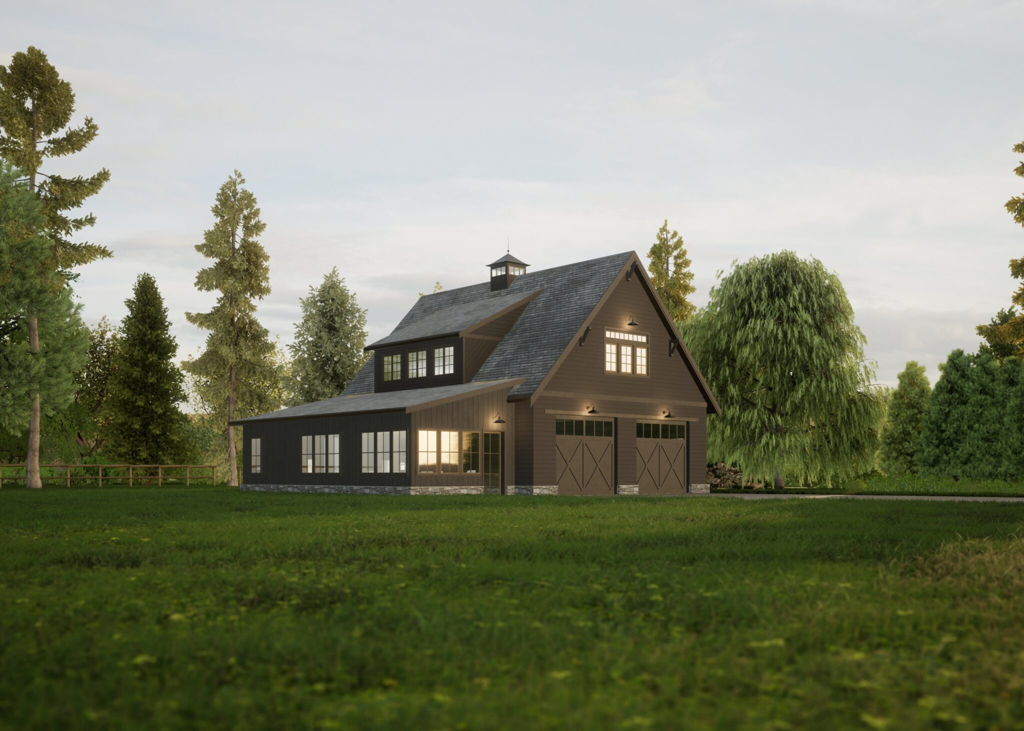 Modern barn with office for an elegant agricultural estate, designed by VITRUVIA House of Inspiration